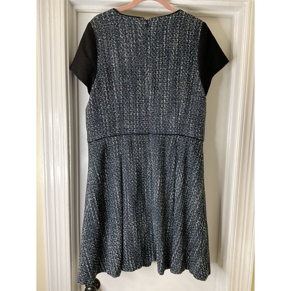 Banana Republic Wool Blend Fit and Flare Tweed Dress Size 14 - Picture 2 of 6
